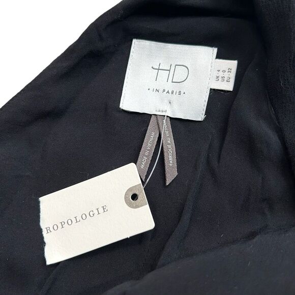 Anthropologie HD In Paris Women’s 0 Embroidered‎ Wide Leg Jumpsuit Black Western - Picture 4 of 12